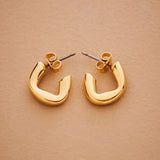 Gold Small Molten Hoops Earrings