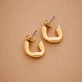 Gold Small Molten Hoops Earrings