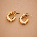 Gold Small Molten Hoops Earrings
