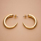 Gold Crescent Hoop Earrings