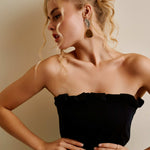 Long Mixed Metals Oval Hammered Earrings