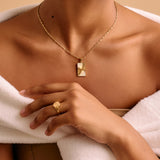 Gold Sun Rays Signet Ring