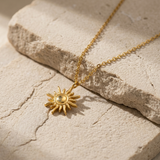 Gold Sun Pendant Necklace