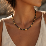 Black Gold Short Beaded Necklace