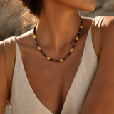 Black Gold Short Beaded Necklace