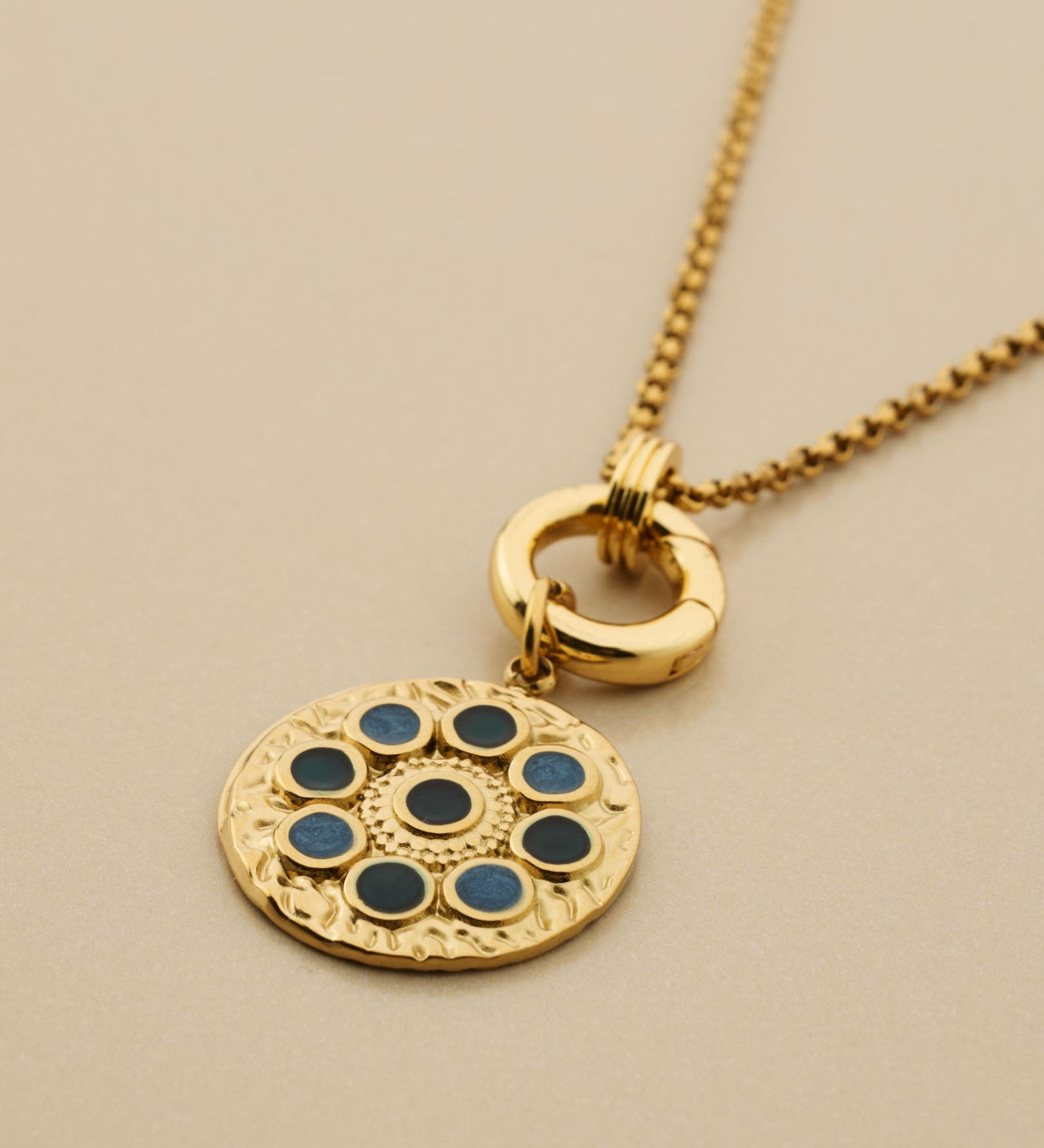 Interchangeable Rhinestone Disc Necklace