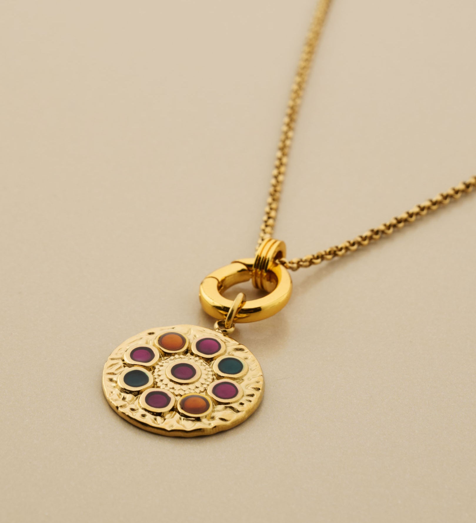 Interchangeable Rhinestone Disc Necklace