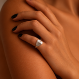 Silver Wrap Heart Pinky Ring