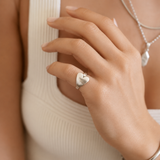 Silver Wrap Heart Pinky Ring