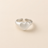 Silver Signet Heart Ring