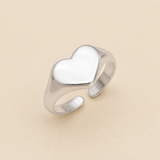 Silver Signet Heart Ring