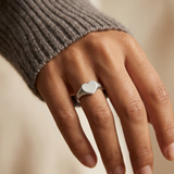 Silver Signet Heart Ring