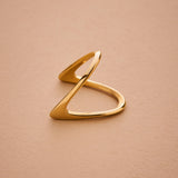 Geometric V Stainless Steel Gold Ring