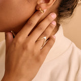 Geometric V Stainless Steel Gold Ring