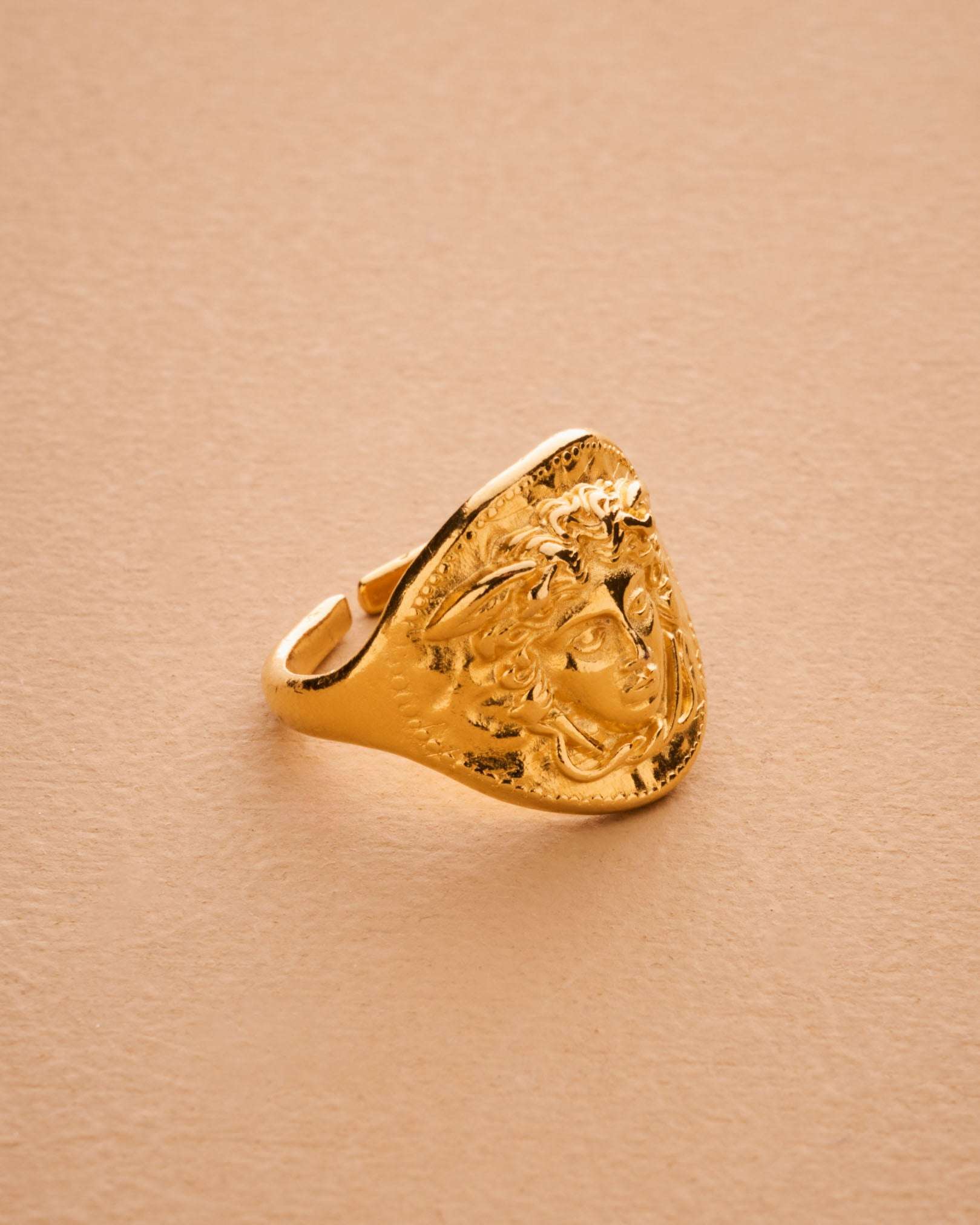Gold Medusa Ring