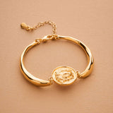 Gold Medusa Cuff Bracelet