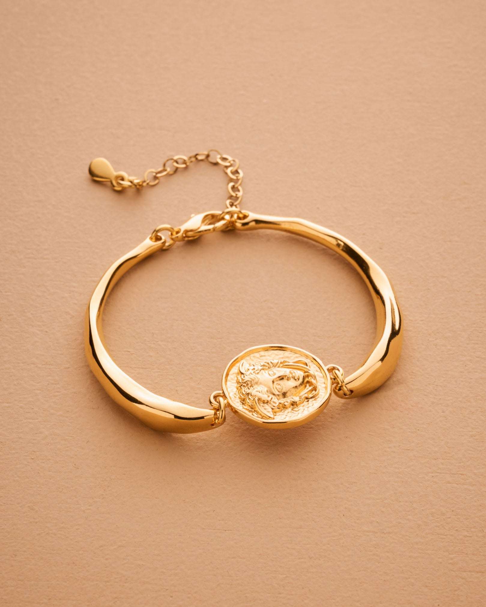 Gold Medusa Cuff Bracelet