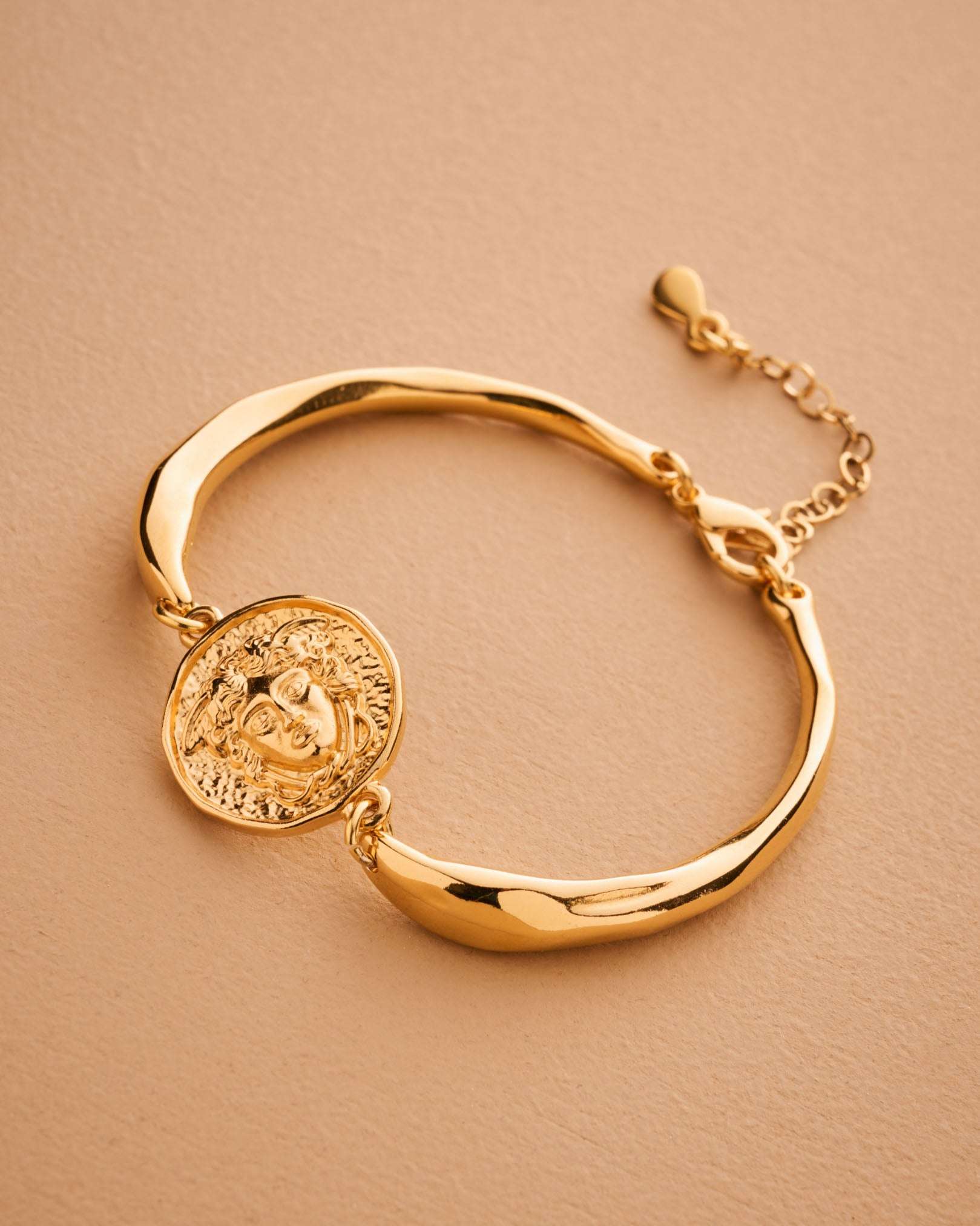 Gold Medusa Cuff Bracelet