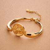 Gold Medusa Cuff Bracelet