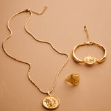 Gold Medusa Cuff Bracelet