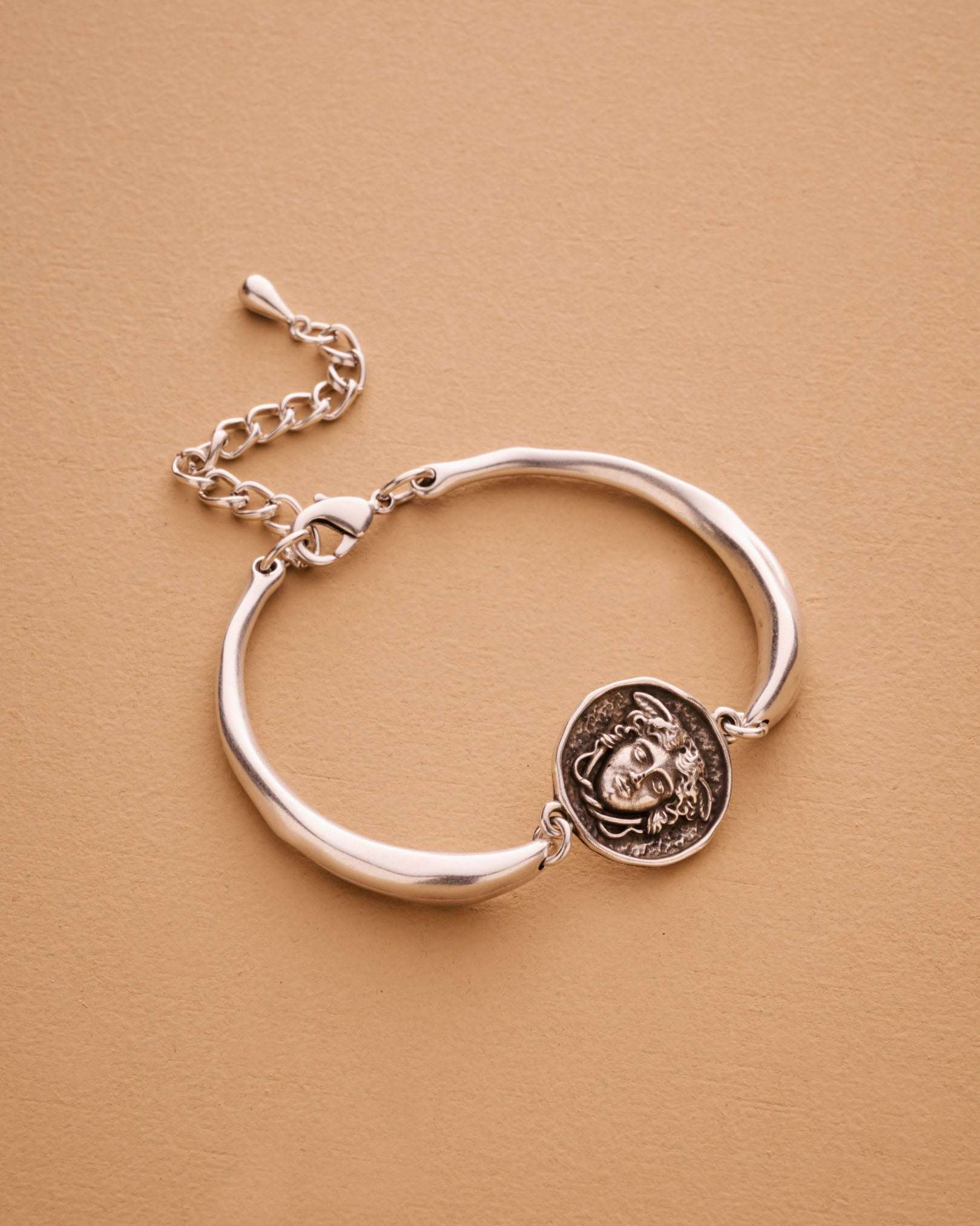 Silver Medusa Cuff Bracelet