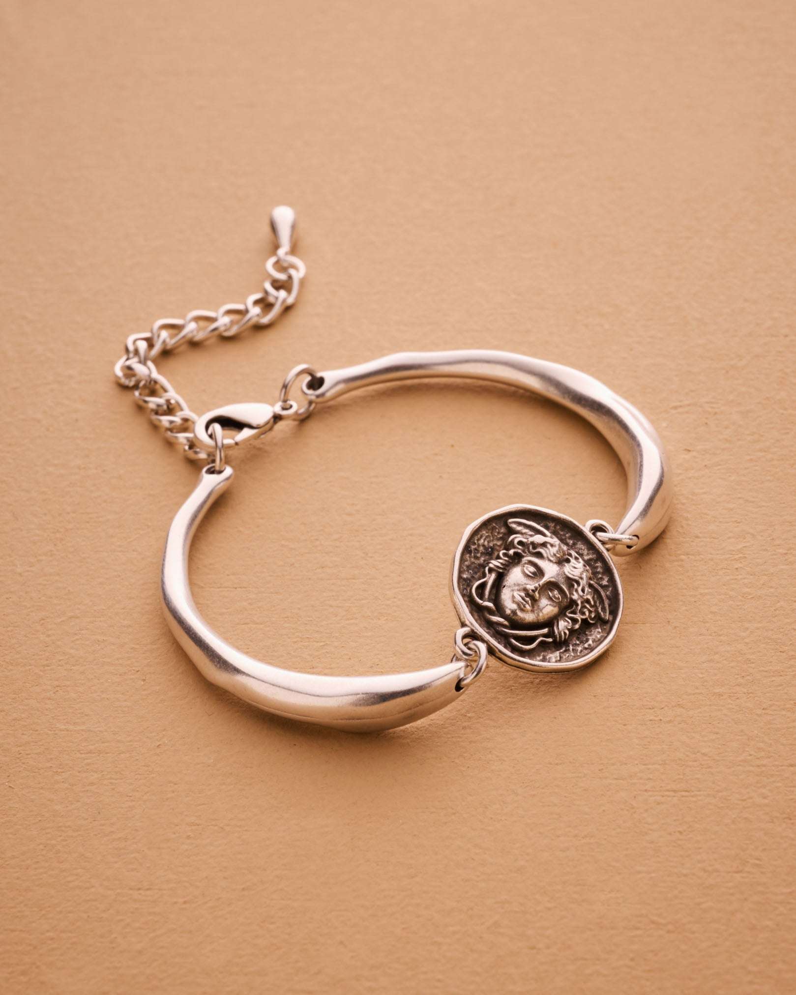 Silver Medusa Cuff Bracelet