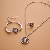 Silver Medusa Cuff Bracelet
