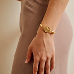 Gold Medusa Cuff Bracelet