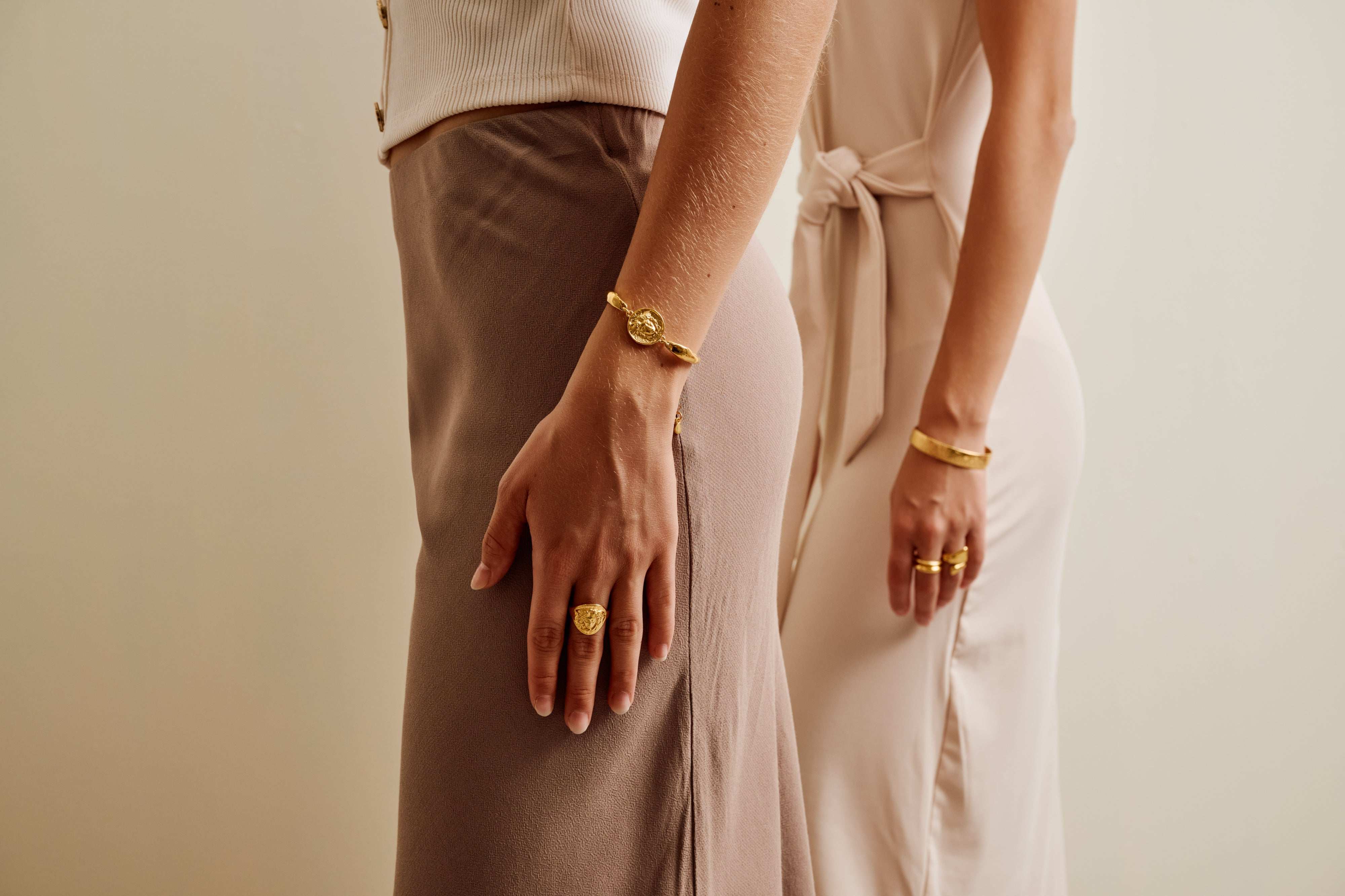 Gold Medusa Cuff Bracelet