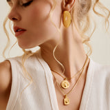 Gold Round HEART necklace