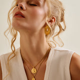 Gold Round HEART necklace