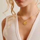 Gold Round HEART necklace