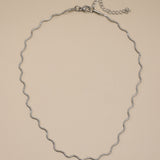 Silver Wavy Snake Chain Necklace