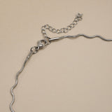 Silver Wavy Snake Chain Necklace