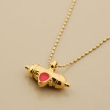 Χρυσό Κολιέ με Κρεμαστό Βαρελάκι και Σμάλτο