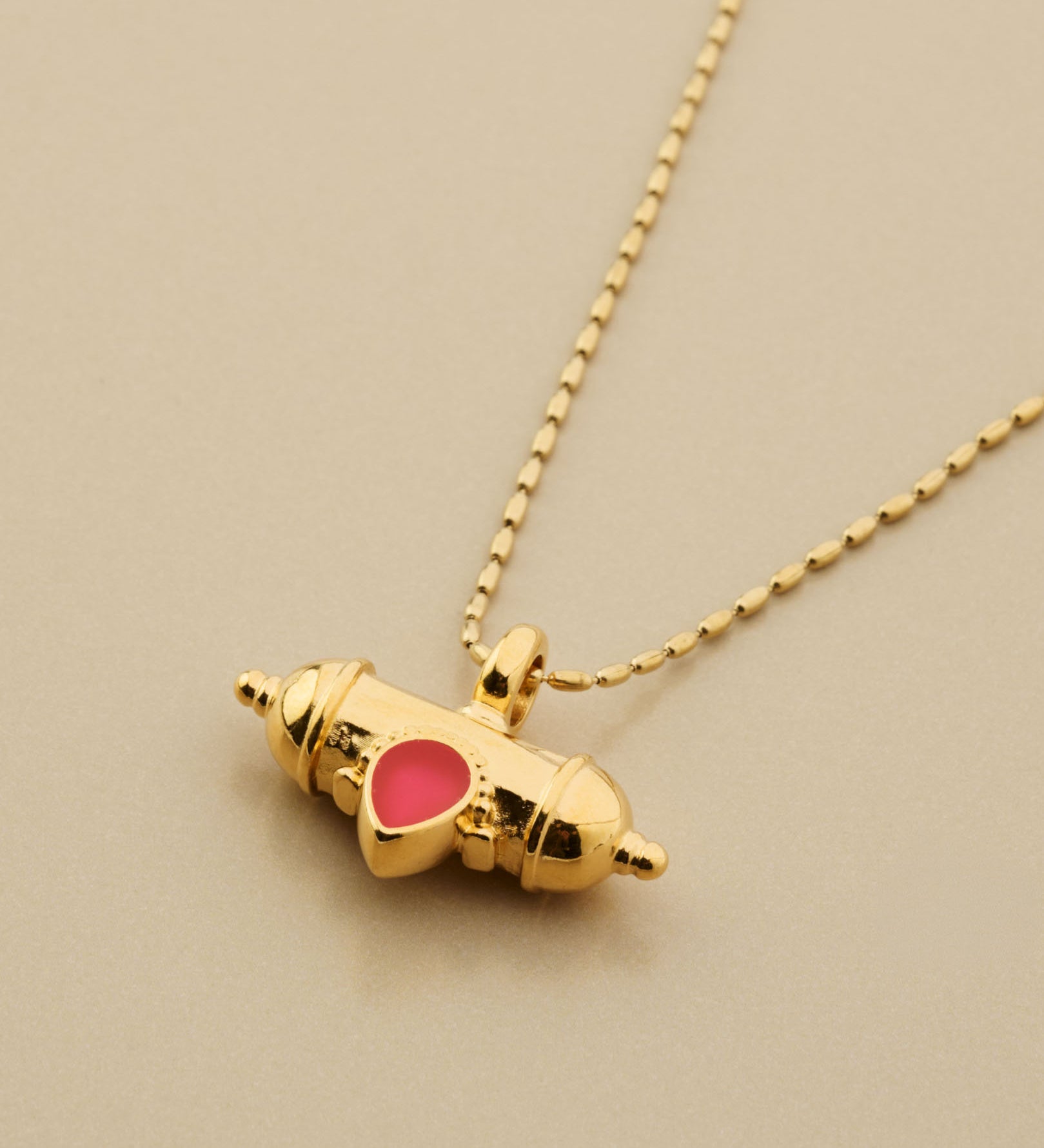 Χρυσό Κολιέ με Κρεμαστό Βαρελάκι και Σμάλτο