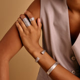 Open Silver Ethnic Tribal Cuff Bracelet