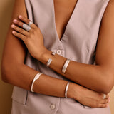 Open Silver Ethnic Tribal Cuff Bracelet